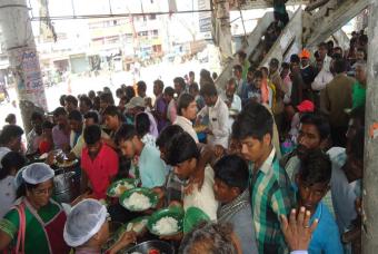About 10,000 people received Akshaya Patra meals